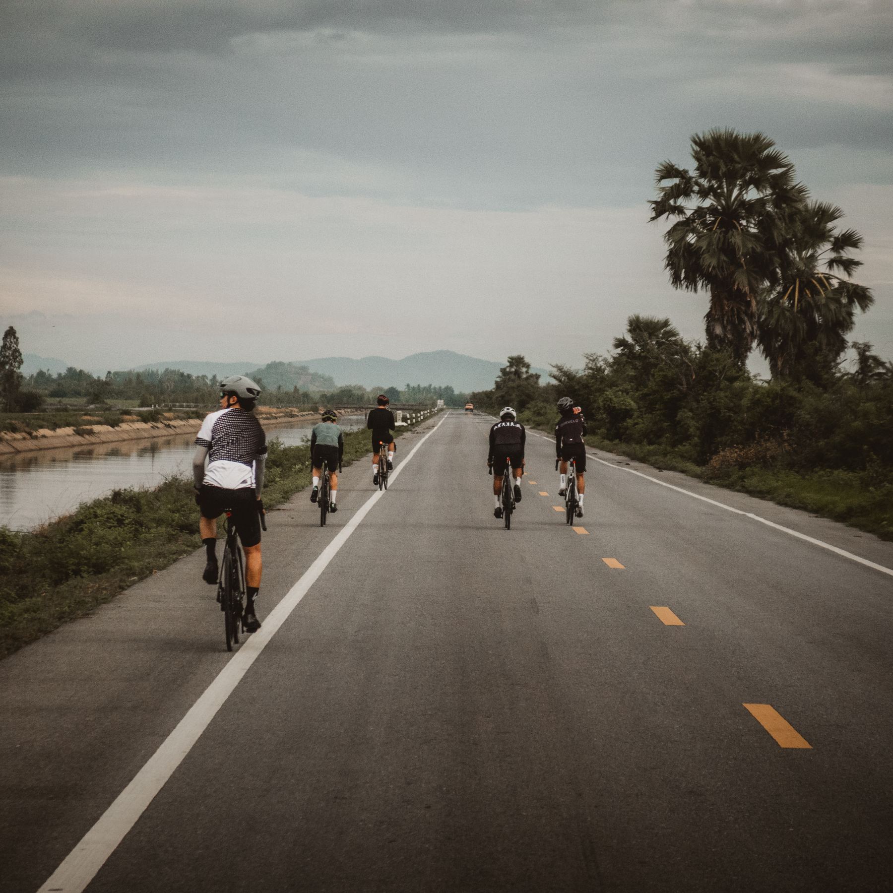 Group riding open road
