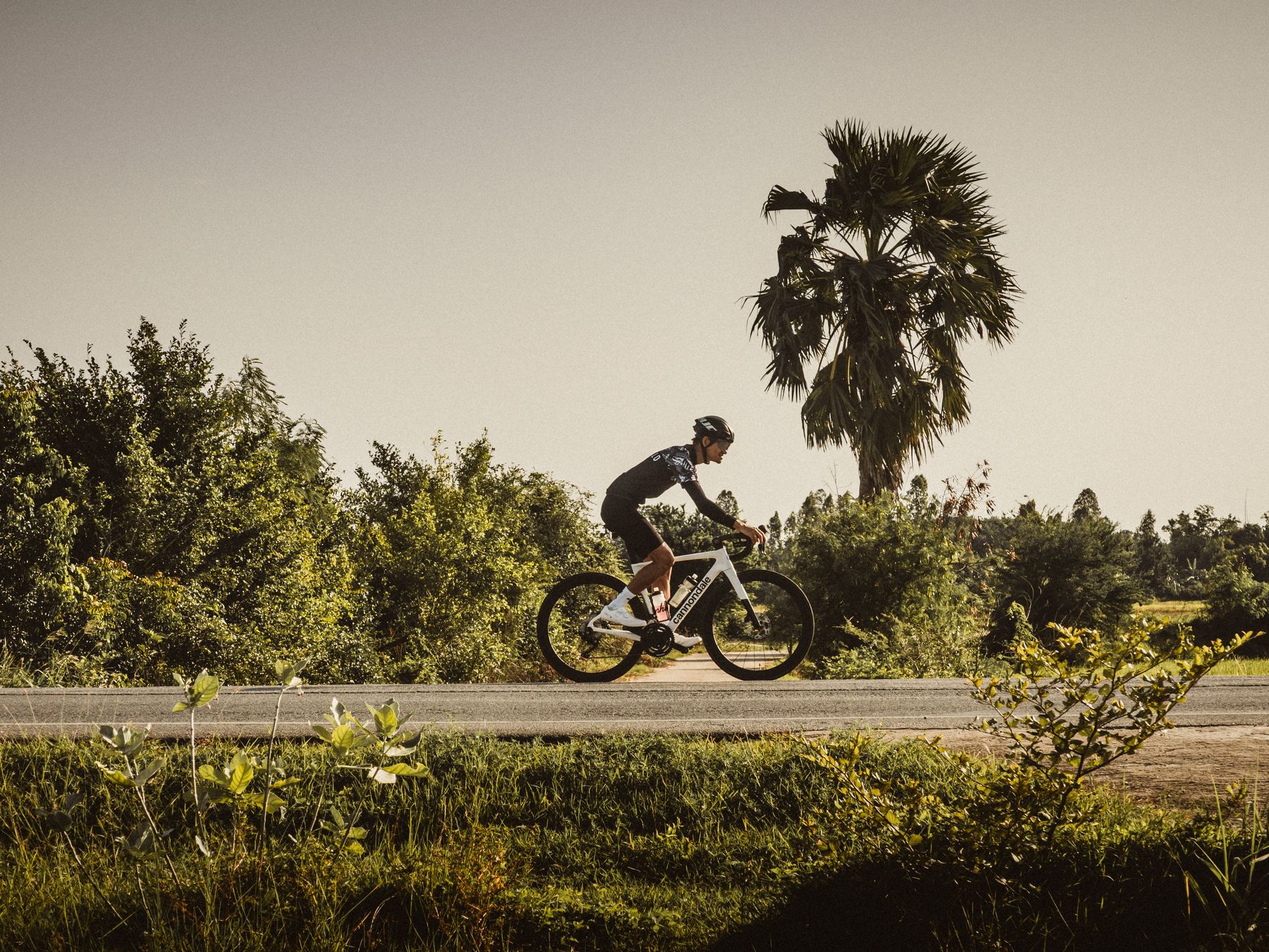 Solo rider golden hour